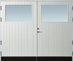 S18GPG varmförrådsport vit glasad
